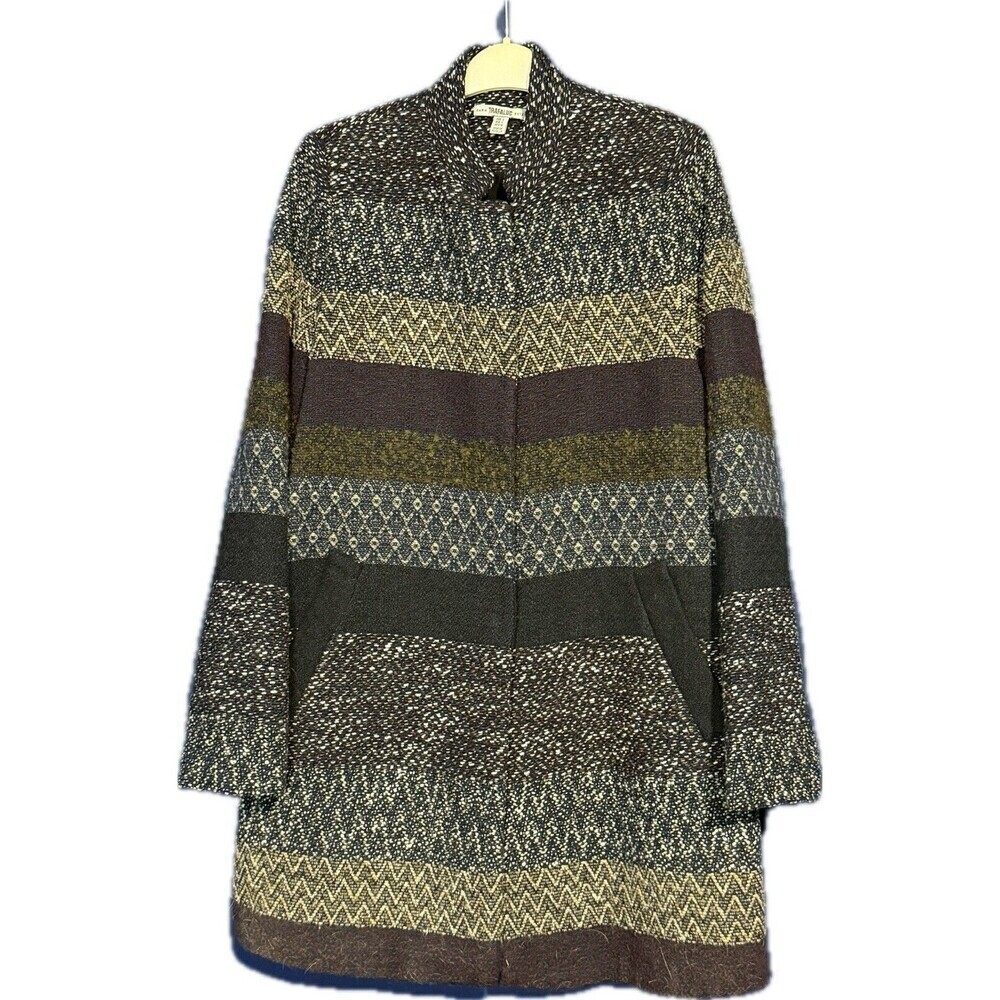 Zara Trafaluc Striped Cotton Blend Jacket Size Small